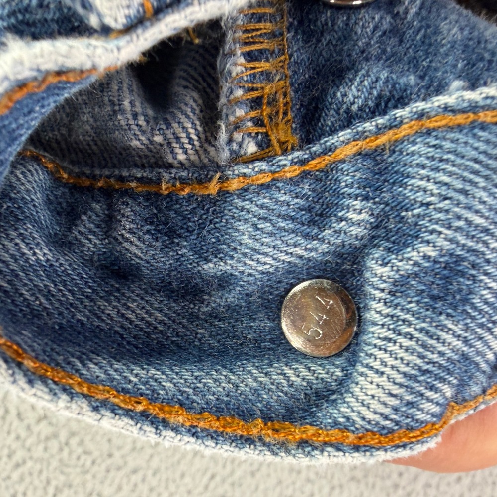 Vintage Levi's 501 Jeans Mens 36x34 Blue 90s Made in USA Custom Knee Patch Denim - Picture 9 of 11